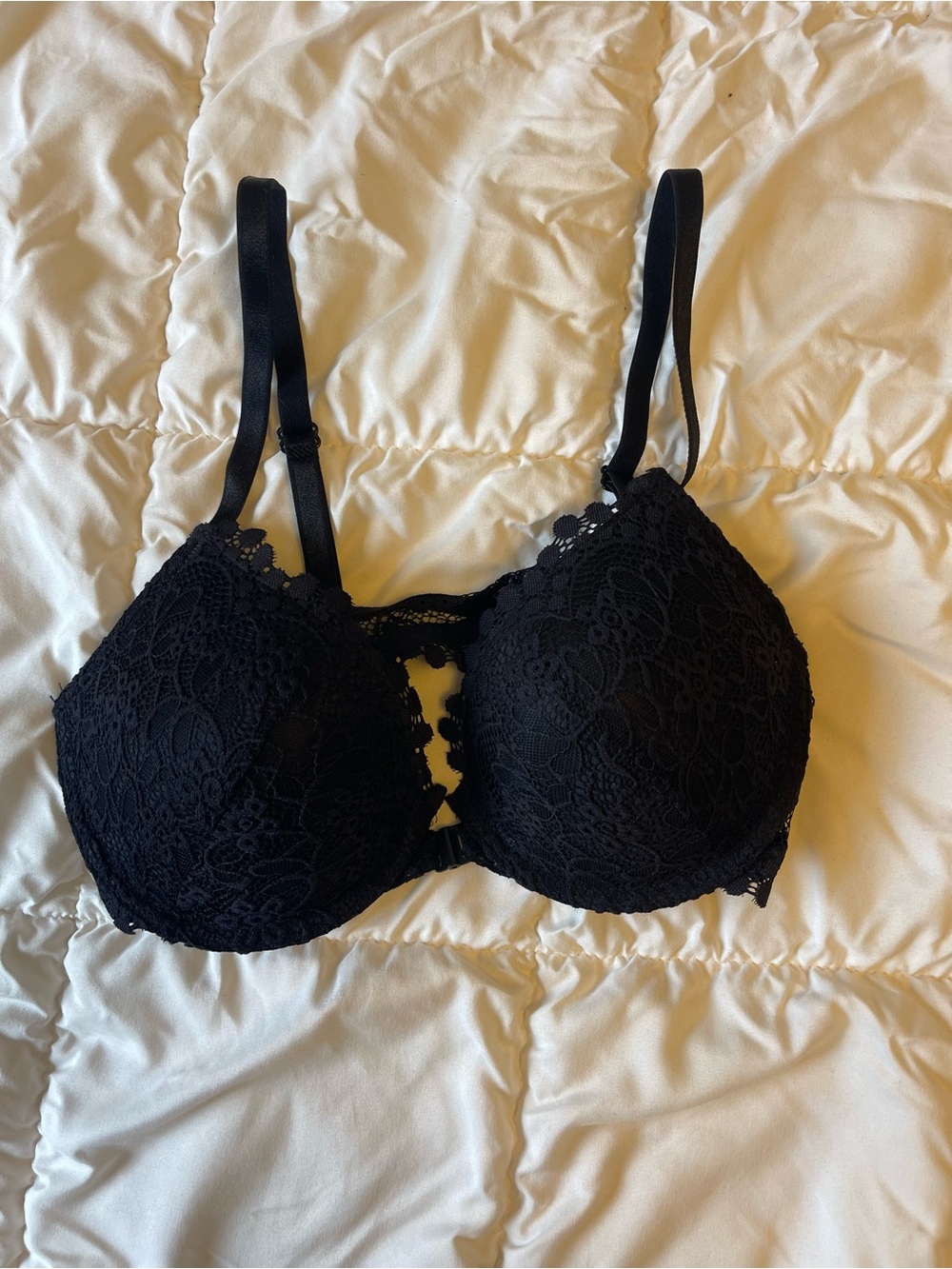 Lace Underwire Bra - Black